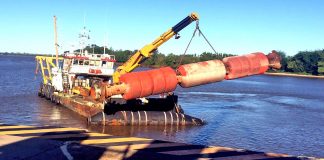 Comenzaron las tareas previas para el dragado de los Pasos Montaña y Casablanca