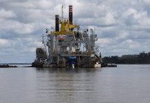 Final de dragado en Paso Montaña y comienzo de Canal Casa Blanca