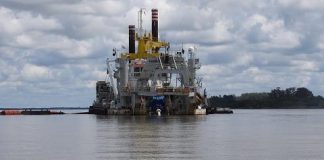 Final de dragado en Paso Montaña y comienzo de Canal Casa Blanca