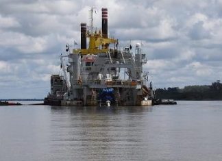 Final de dragado en Paso Montaña y comienzo de Canal Casa Blanca