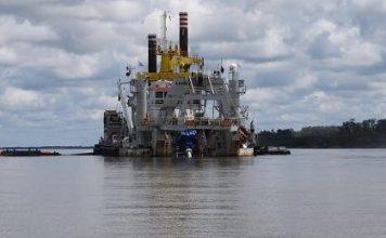 Final de dragado en Paso Montaña y comienzo de Canal Casa Blanca