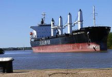 Ingresó el «Diana Bolten» al puerto de Concepción del Uruguay