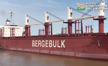 Carga el Berge Hallasan en el Puerto de Concepción del Uruguay