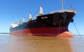 Llega el ultramarino «Melina» para cargar arroz entrerriano a granel