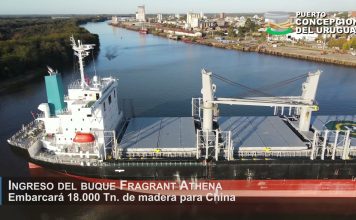 El Fragrant Athena ingresó al puerto de Concepción del Uruguay