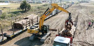 Puerto de Concepción del Uruguay: Dos buques en una semana, madera por tren, y barcazas con granos