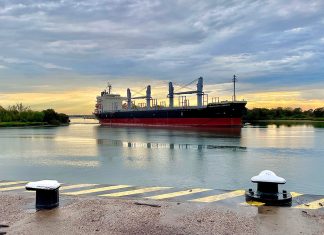 Comenzó a cargar el Tsukuyomi Eternity en el Puerto de Concepción del Uruguay