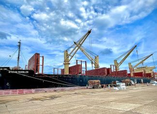 El puerto trabaja con un nuevo buque mientras otro espera en rada