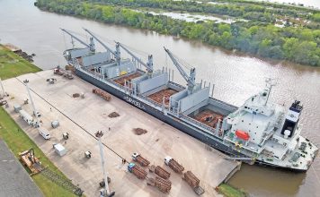 El Allegra cargó 22.300 toneladas en menos de tres días y zarpó rumbo a Ibicuy