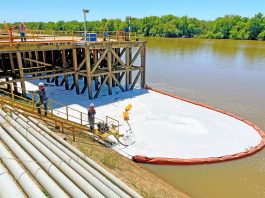 El Puerto e YPF realizaron un simulacro conjunto para la contención de derrames en el río