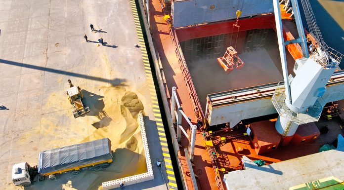 El puerto suma embarques de graneles y madera, mientras se acopia maíz y arroz